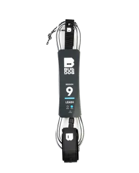 9ft Double Swivel Knee Surfboard Leash in Black & White