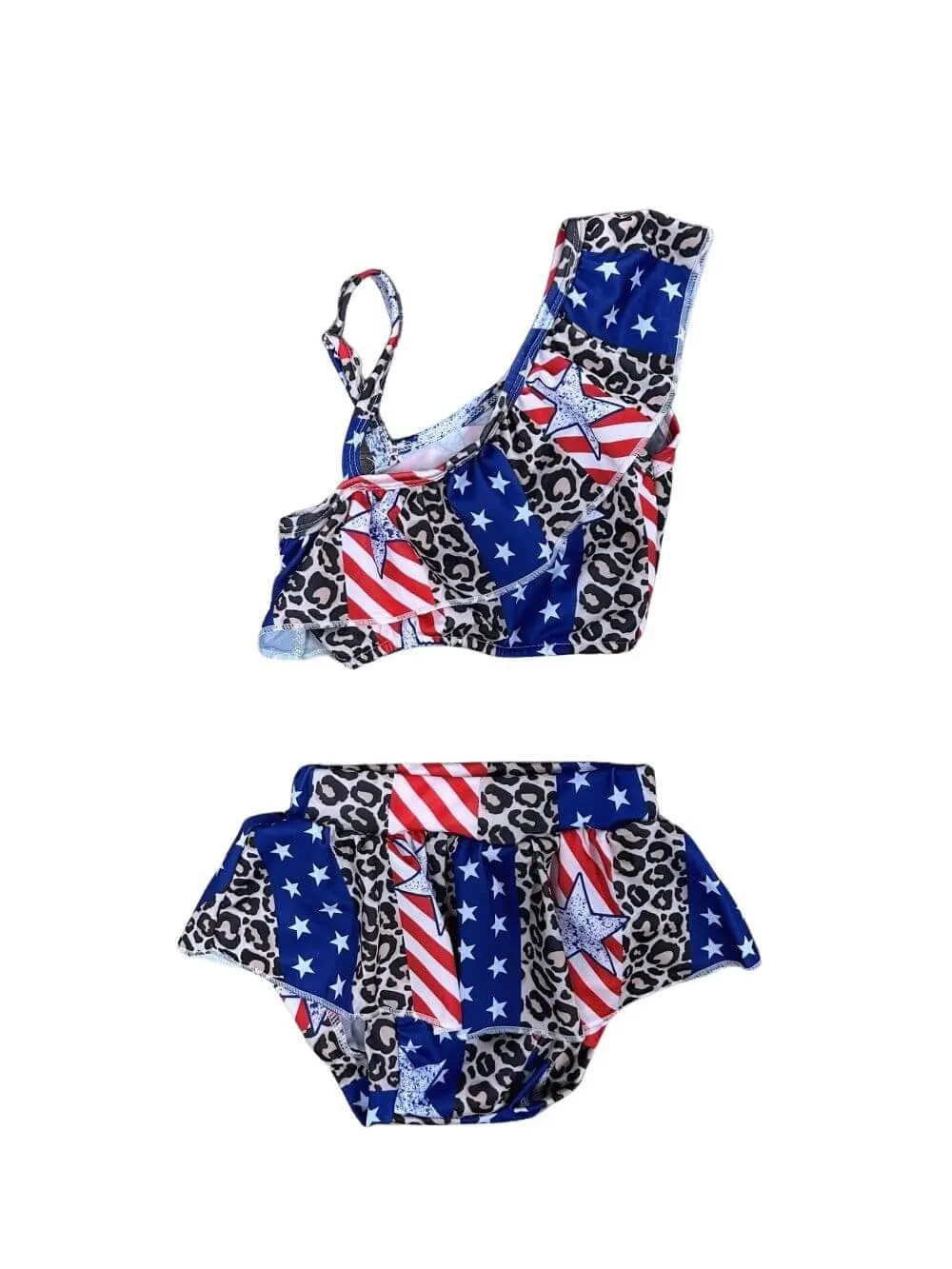 American Dream Ruffle Skirted 2 Piece Girls Swimsuit