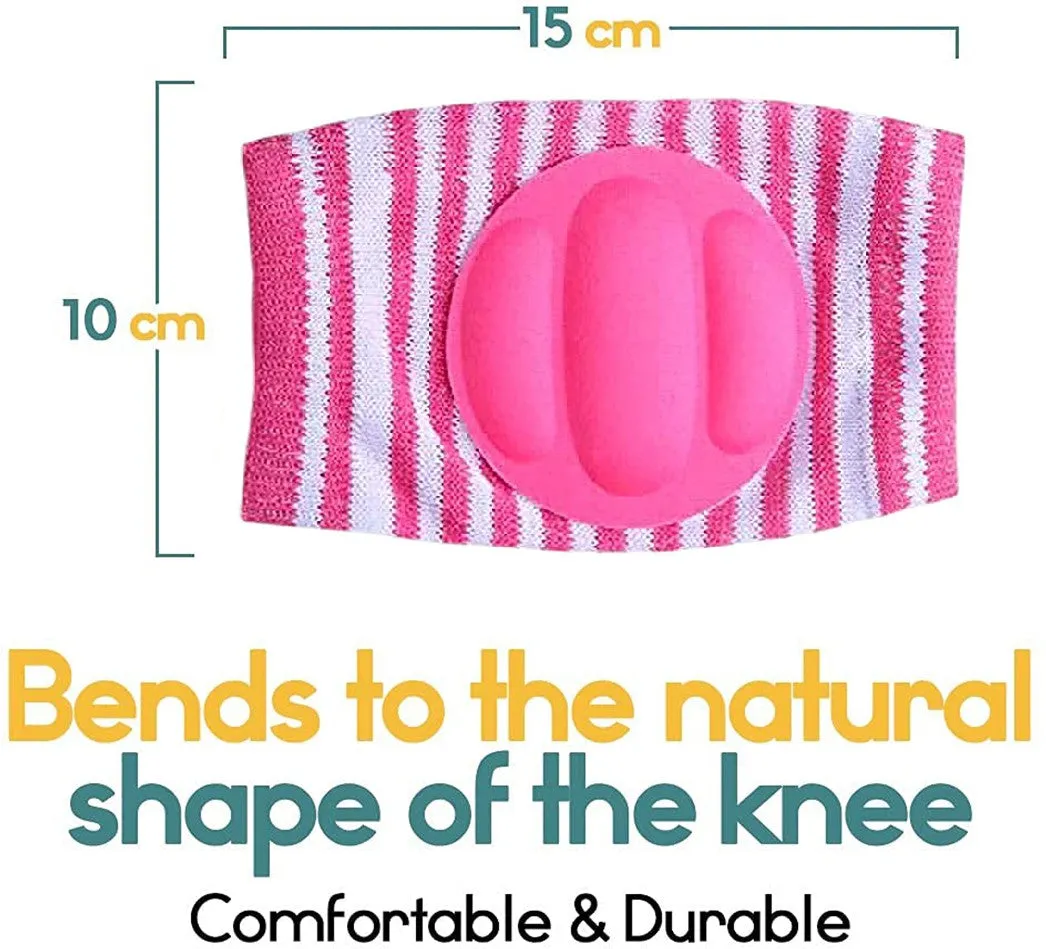 Babymoon Kids Padded Knee Pads for Crawling, Anti-Slip Stretchable Cotton - Green