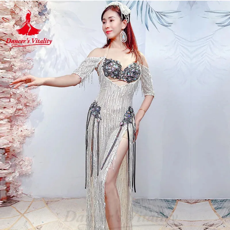 Belly Dance Costumes Set for Women Tassel Robe bra Custom Adult Children Shaabi Balady Saidy Performance Wear Outfit