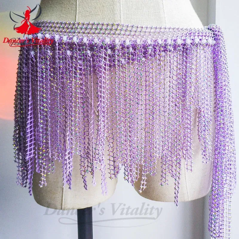 Belly Dance Waist Chain Diamond Hip Scarf New Multi Layered Tassel Belly Dancing Costume Performance Belt