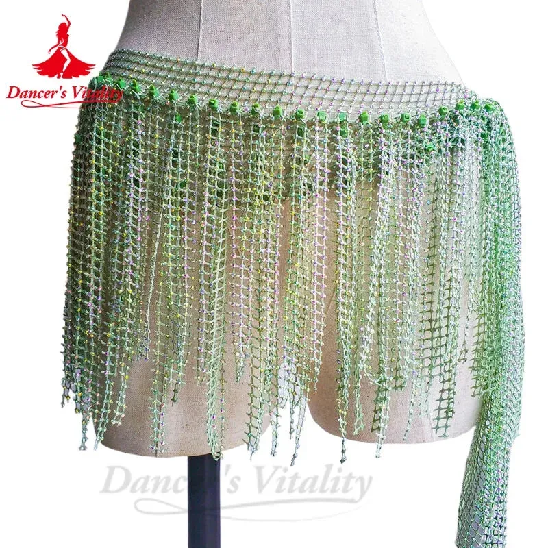 Belly Dance Waist Chain Diamond Hip Scarf New Multi Layered Tassel Belly Dancing Costume Performance Belt