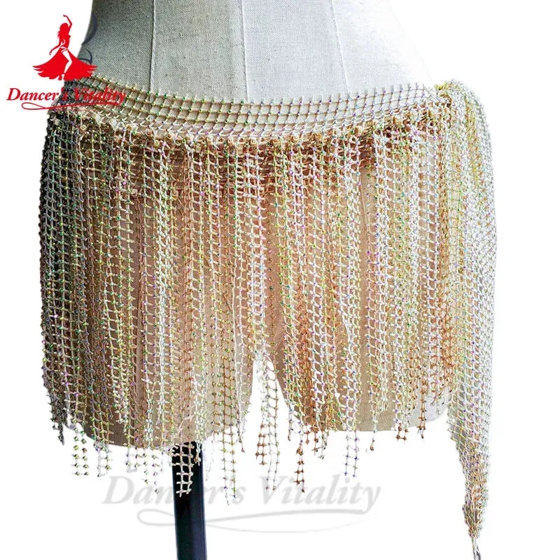 Belly Dance Waist Chain Diamond Hip Scarf New Multi Layered Tassel Belly Dancing Costume Performance Belt