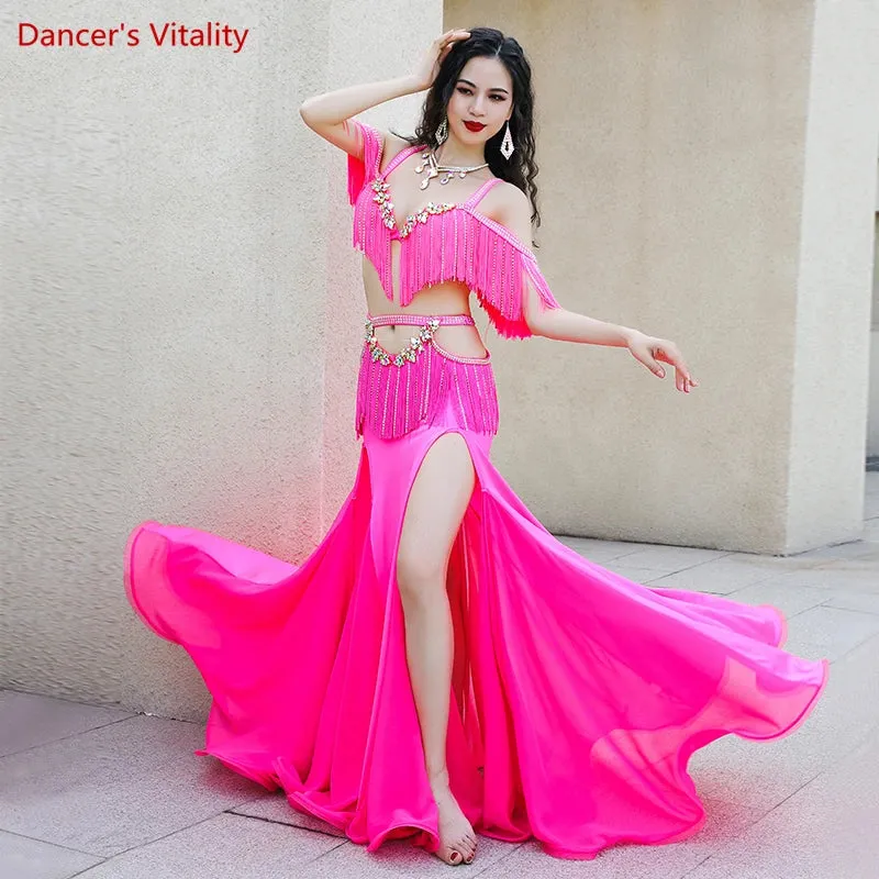 bellydance costume luxory cusomzied belly dancing performance bra long skirt 2pcs women adult children Oriental Dance Clothing