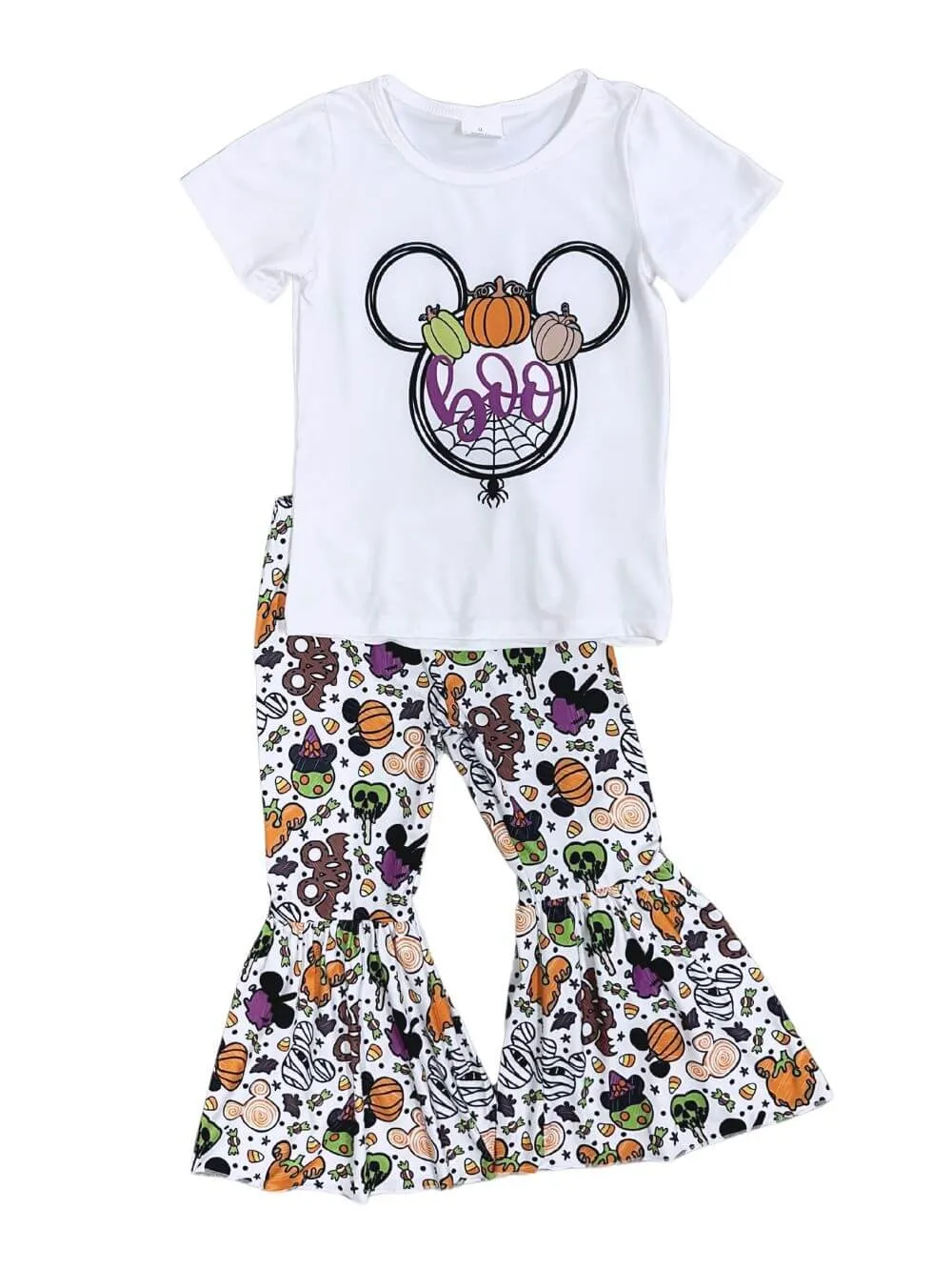 Boo Mouse Not So Scary Halloween Girls Bell Bottom Outfit