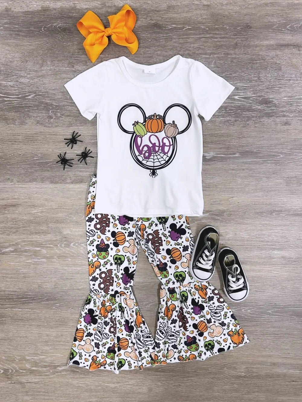 Boo Mouse Not So Scary Halloween Girls Bell Bottom Outfit