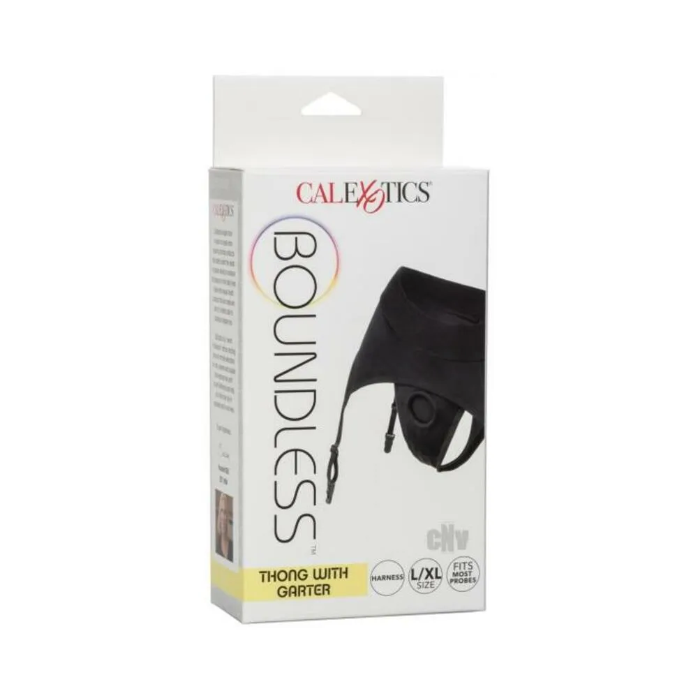 Boundless Thong w/Garter L/XL - Black