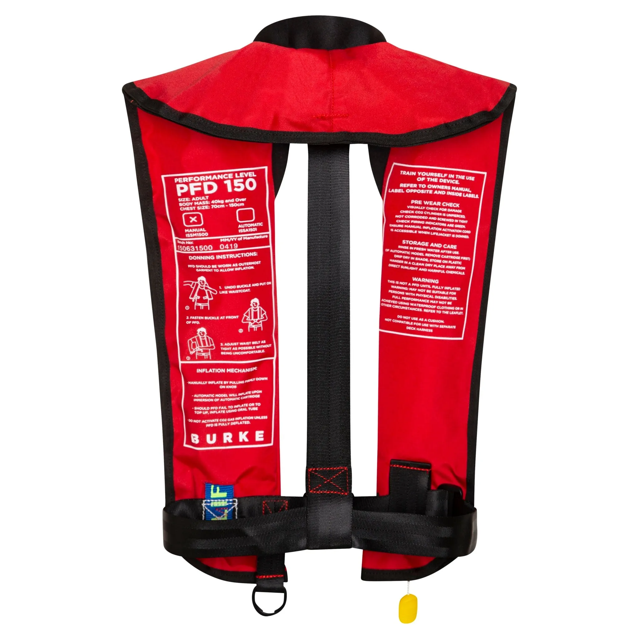 Burke Standard Inflatable PFD - Red