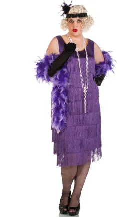 Chicago Womens 1920s Purple Plus Size Flapper Costume