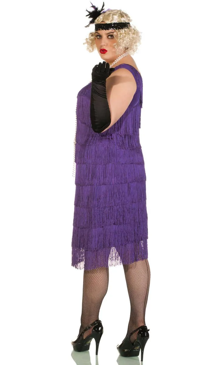 Chicago Womens 1920s Purple Plus Size Flapper Costume