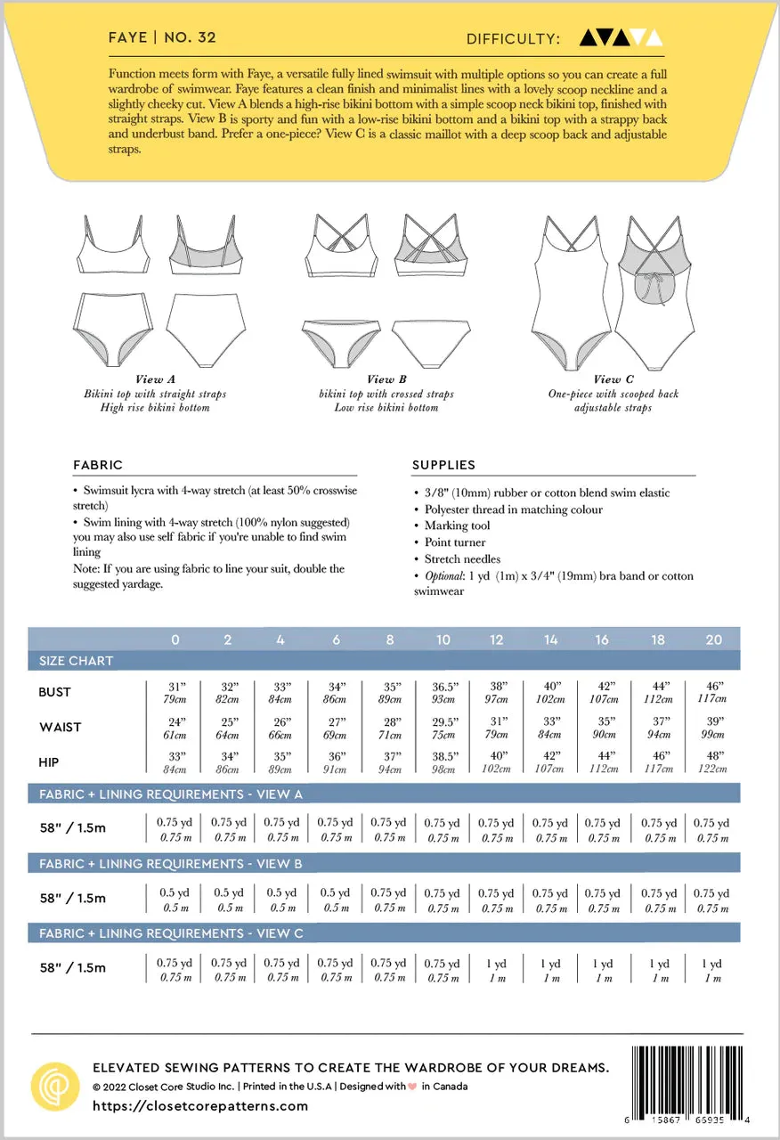 Closet Core Patterns - Faye Swimsuit