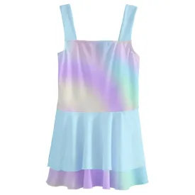 Cotton Candy Prism Kids' Layered Skirt Swimsuit