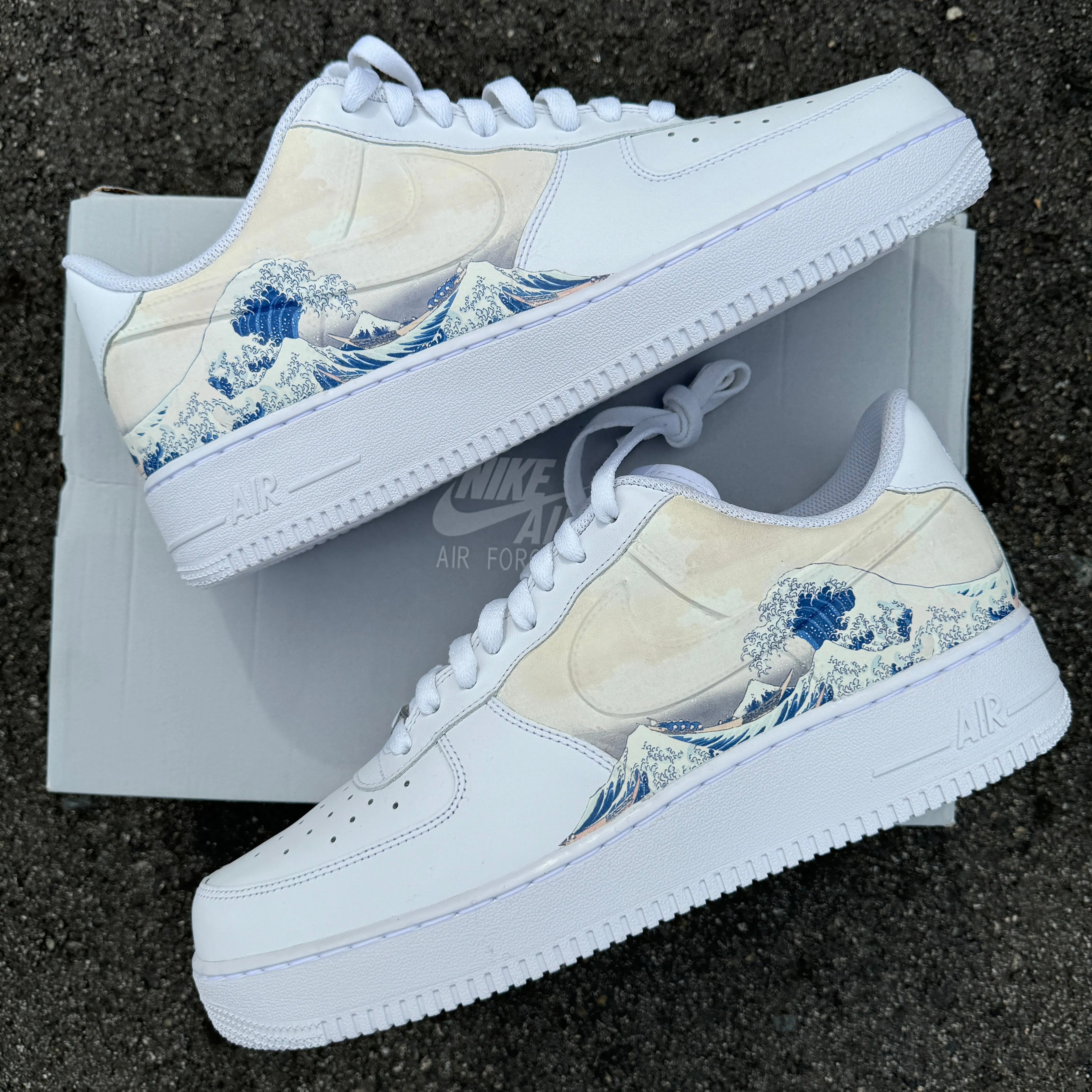 Custom Nike Air Force 1 - Great Wave Off Kanagawa - Custom Nike AF1 Shoes