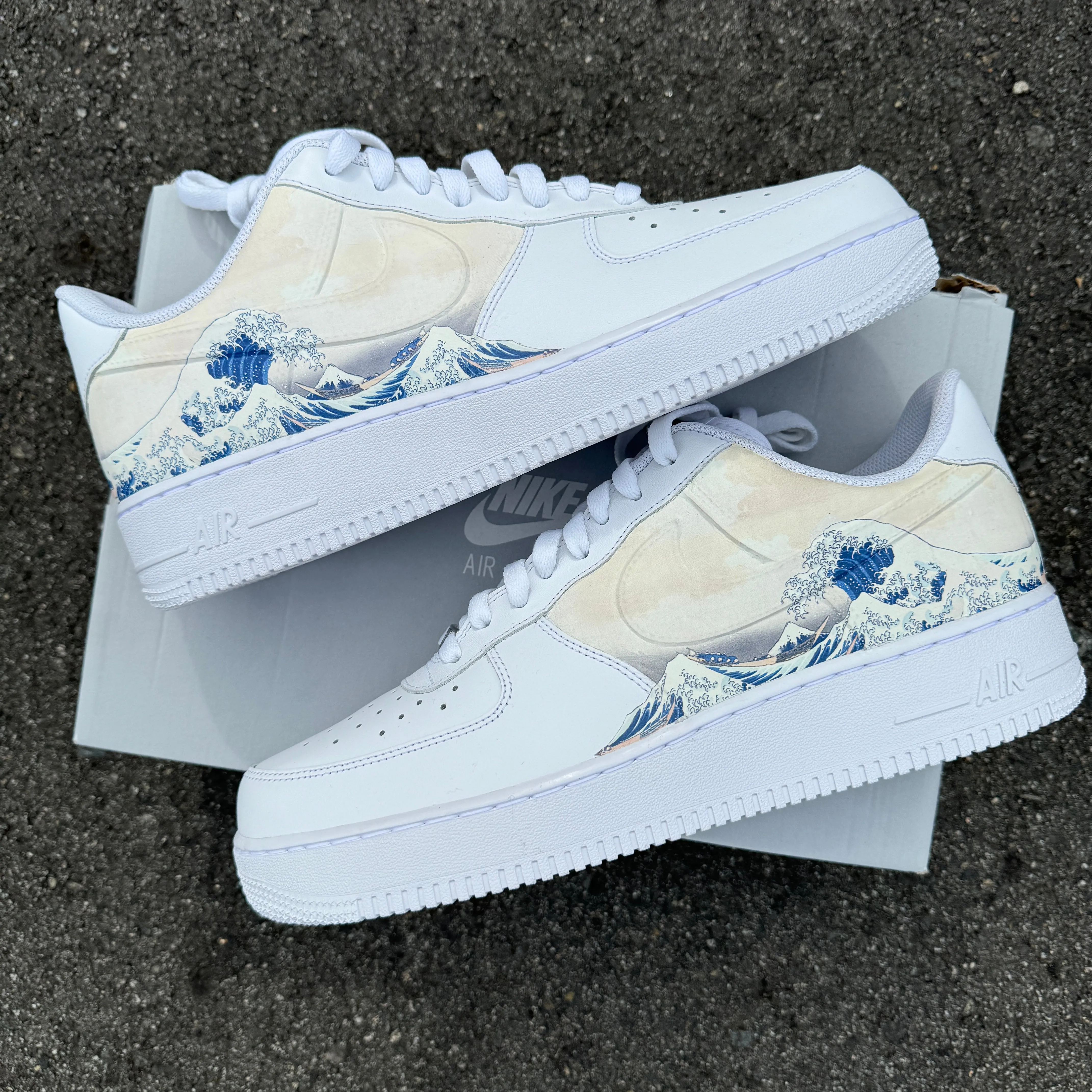 Custom Nike Air Force 1 - Great Wave Off Kanagawa - Custom Nike AF1 Shoes