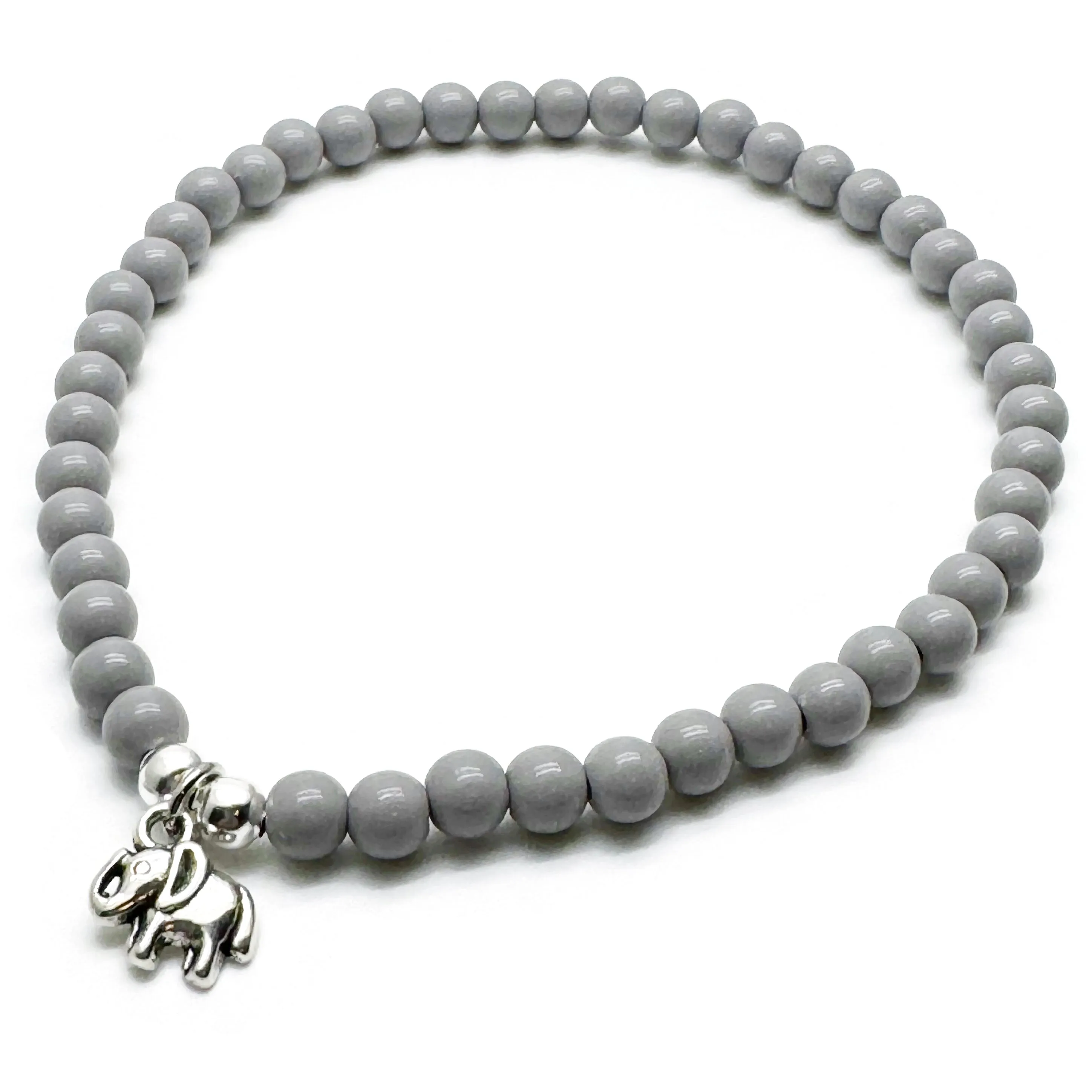 Elephant Charm Acrylic Bead Anklet - Colour Choice