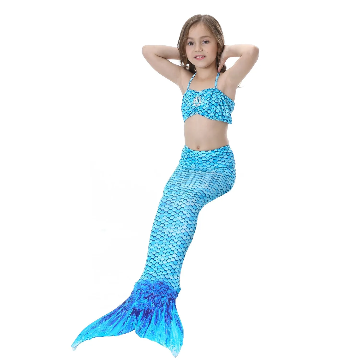 Fancydresswale Mermaid swimming suit bikini for Girls- Blue