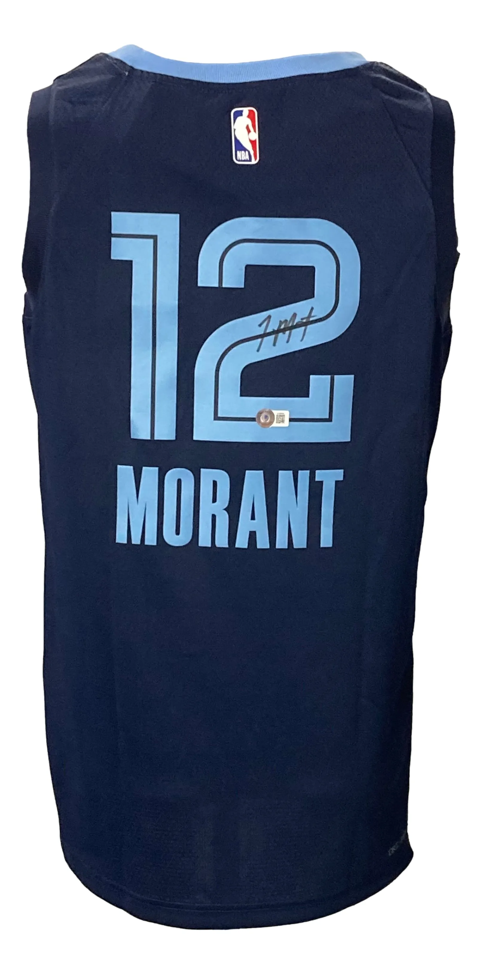 Ja Morant Signed Memphis Grizzlies Navy Blue Nike Swingman Jersey BAS