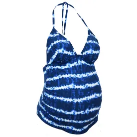 Kamaka Blue Tie Dye Print Maternity Tankini Swimsuit - Anita