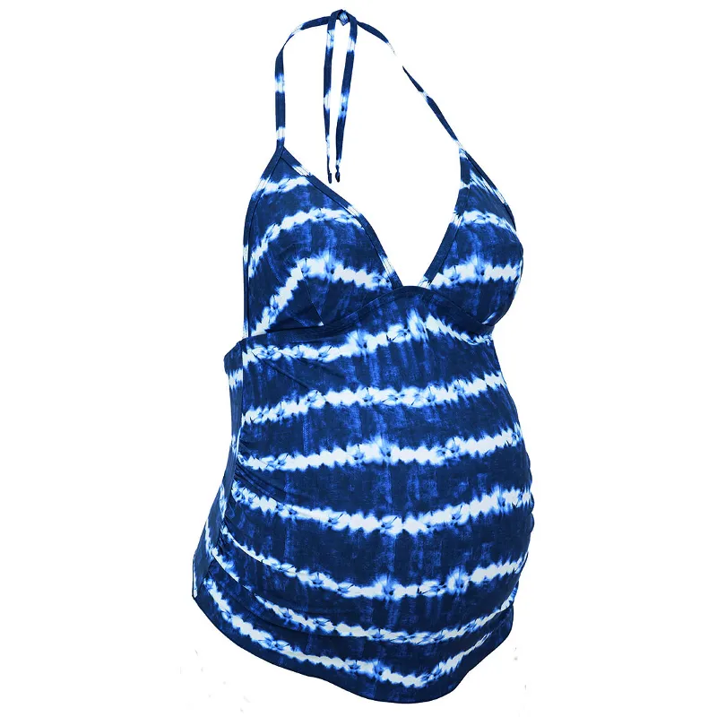 Kamaka Blue Tie Dye Print Maternity Tankini Swimsuit - Anita