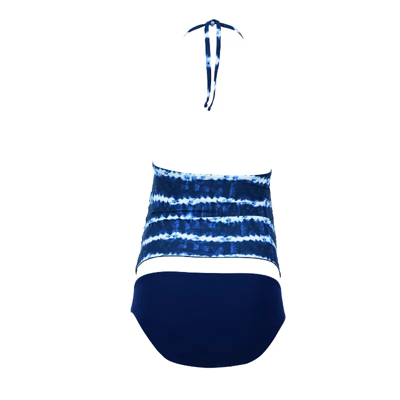 Kamaka Blue Tie Dye Print Maternity Tankini Swimsuit - Anita