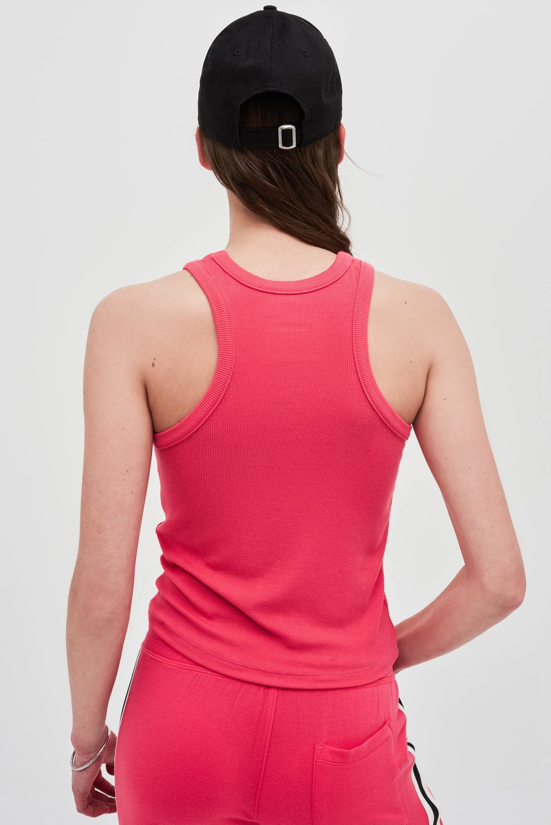 Kiki Rib Tank, Hot Coral