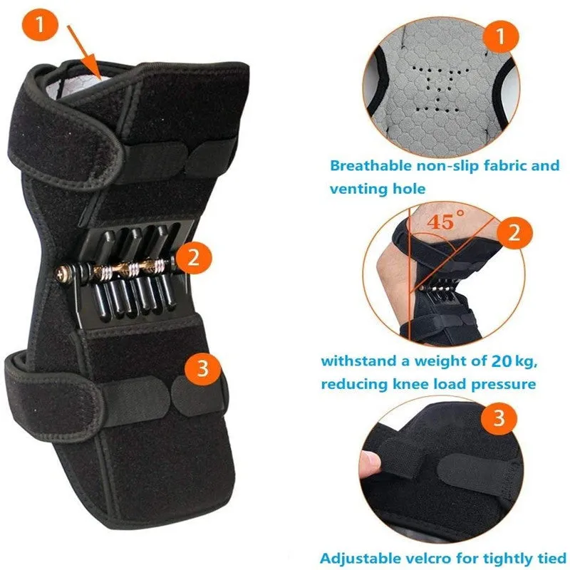 Knee Protector Joint Support Knee Pads Breathable Non-Slip Power Lift Knee Pads Rebound Spring Force Knee Booster Leg Protector