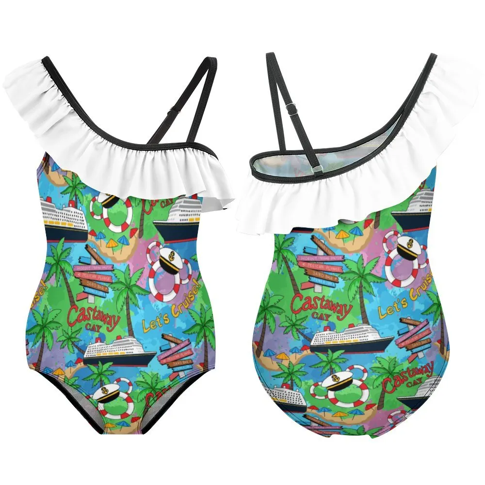 Let's Cruise Girls Flounce One-Piece Swimsuit