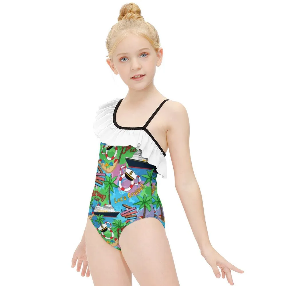 Let's Cruise Girls Flounce One-Piece Swimsuit