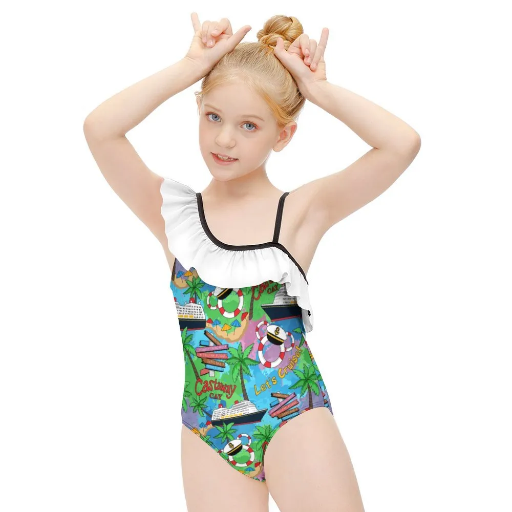 Let's Cruise Girls Flounce One-Piece Swimsuit