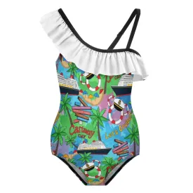 Let's Cruise Girls Flounce One-Piece Swimsuit