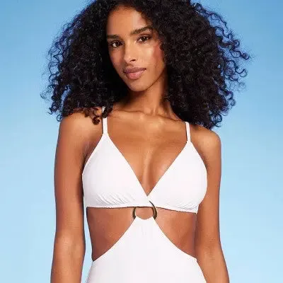 New - Shade & Shore Women's Ring Front Monokini Cheeky One Piece Swimsuit