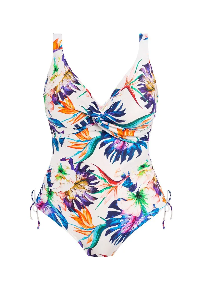 Paradiso Twist Front Adjustable Leg Swimsuit - Multi