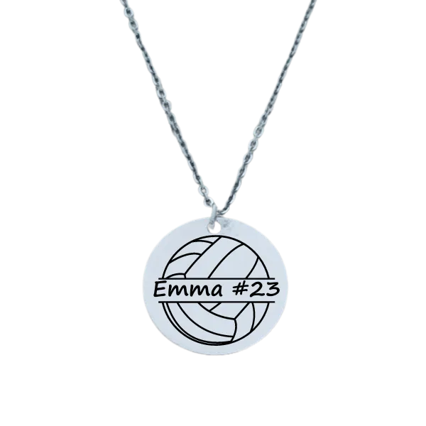 Personalized Engraved Volleyball Necklace