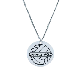 Personalized Engraved Volleyball Necklace