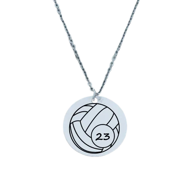 Personalized Engraved Volleyball Necklace