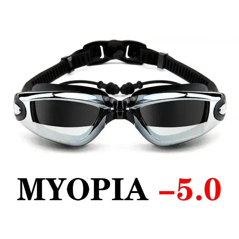 Professional Swimming Glasses Men and Women Ear Plug Waterproof Anti Fog Adult Swimming Pool Goggles Natacion Swim Eyewear