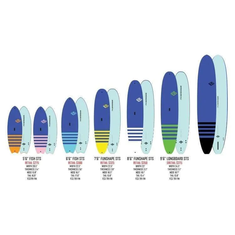 Progressive 7'6" Foam Surfboard Soft-top