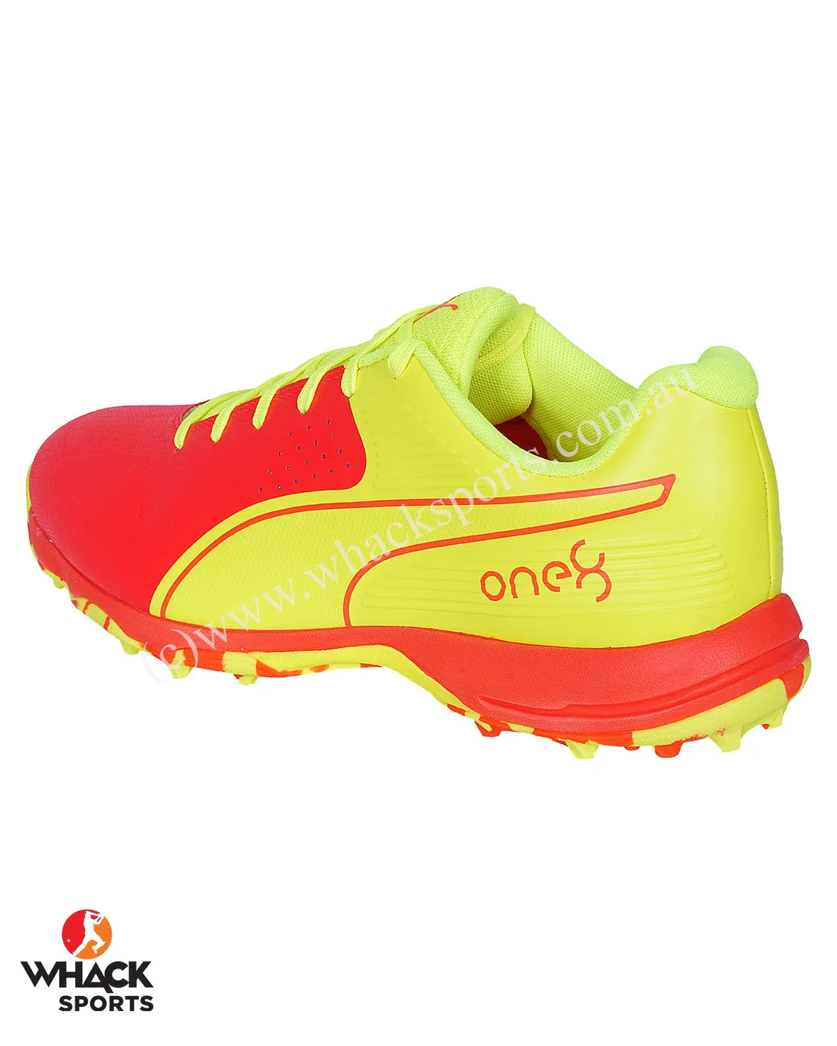 Puma 19 FH - Rubber Cricket Shoes - Red Blast/Yellow Alert