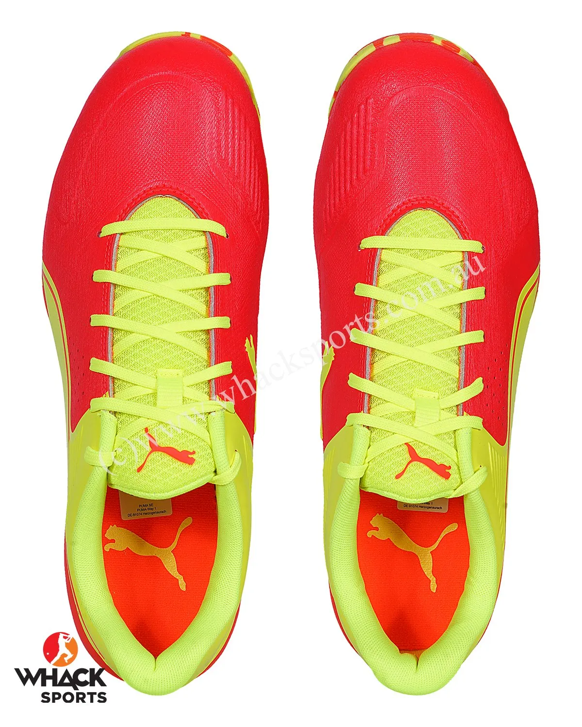 Puma 19 FH - Rubber Cricket Shoes - Red Blast/Yellow Alert