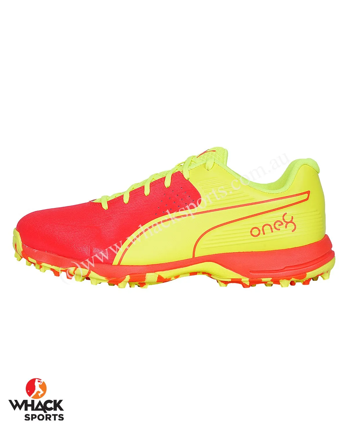 Puma 19 FH - Rubber Cricket Shoes - Red Blast/Yellow Alert