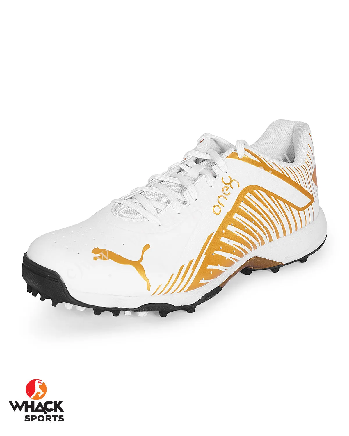 Puma 22 FH - Rubber Cricket Shoes - White/Gold