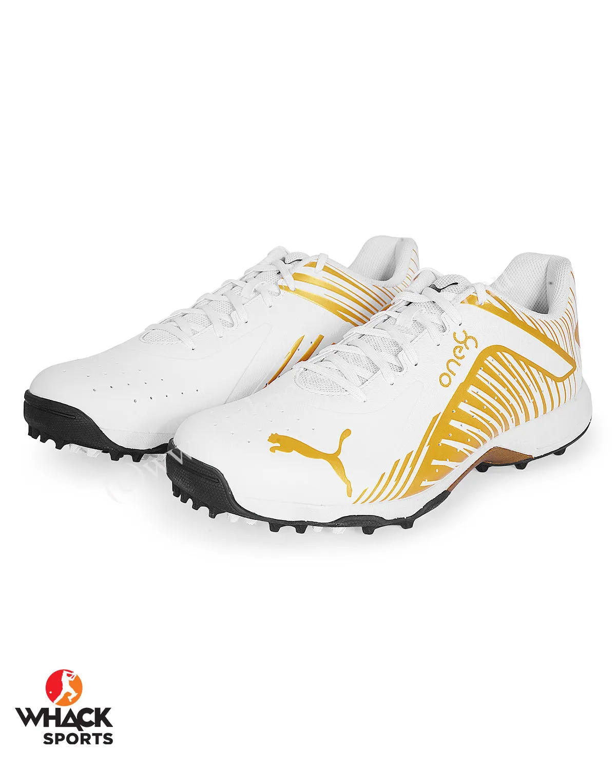 Puma 22 FH - Rubber Cricket Shoes - White/Gold