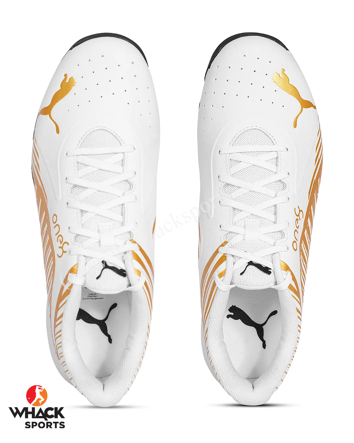 Puma 22 FH - Rubber Cricket Shoes - White/Gold