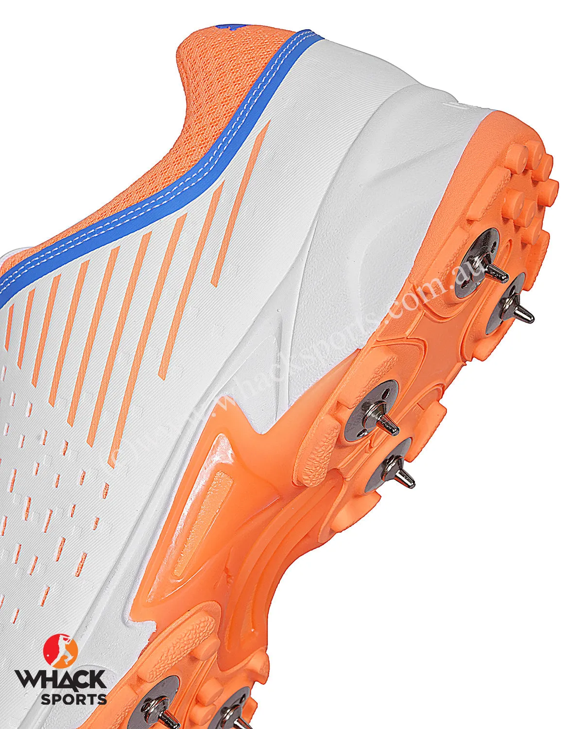 Puma 22.1 Cricket Shoes - Steel Spikes - White Bluemazing Neon Citrus