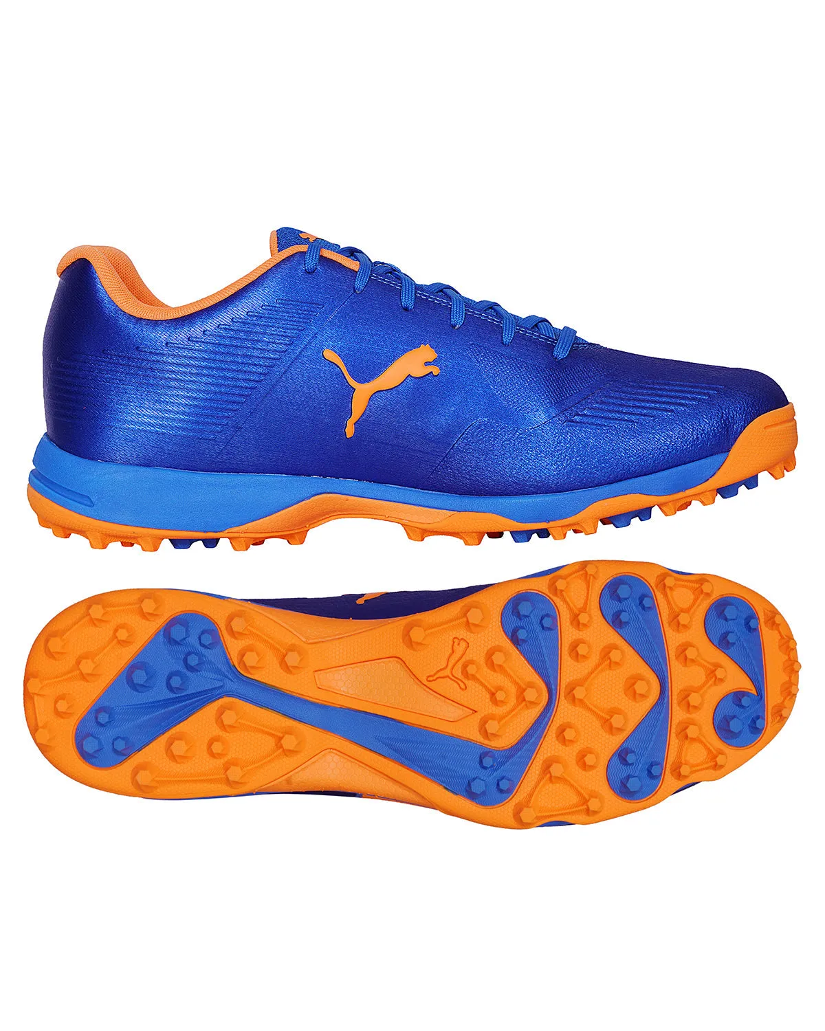 Puma FH 19 - Rubber Cricket Shoes - Bluemazing Orange Glow