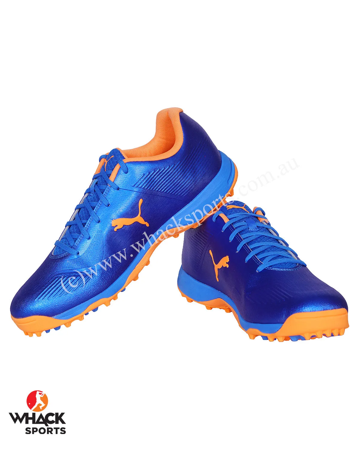 Puma FH 19 - Rubber Cricket Shoes - Bluemazing Orange Glow