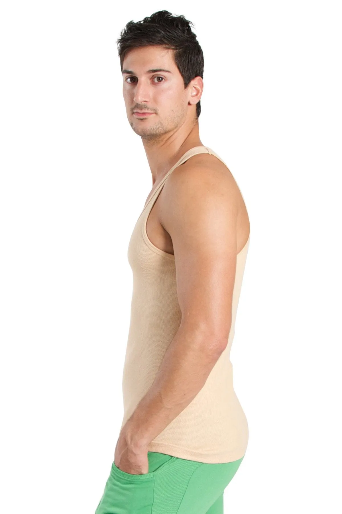 Racer-back Yoga Tank (Sand Beige)