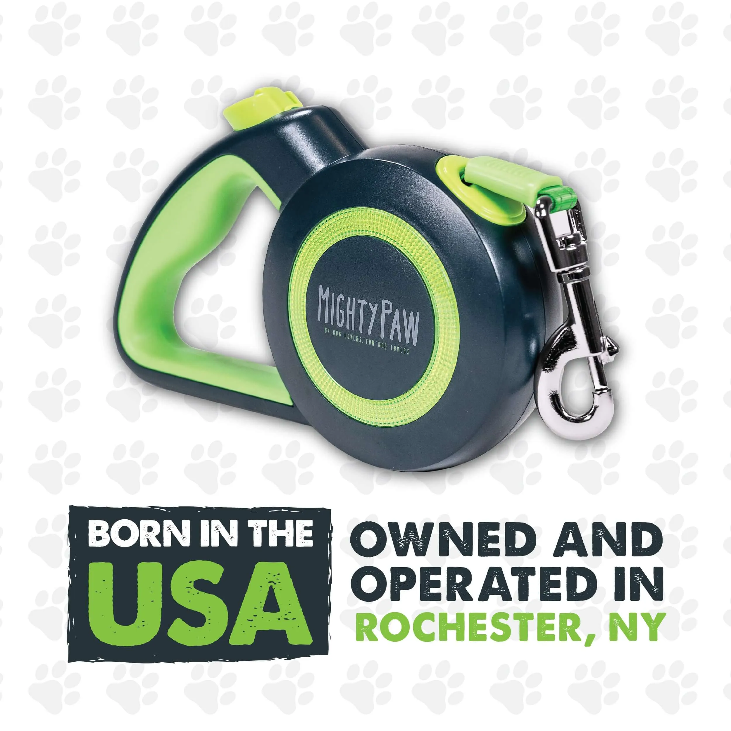 Retractable Dog Leash 2.0 - Mighty Paw One-Touch Quick-Lock Design