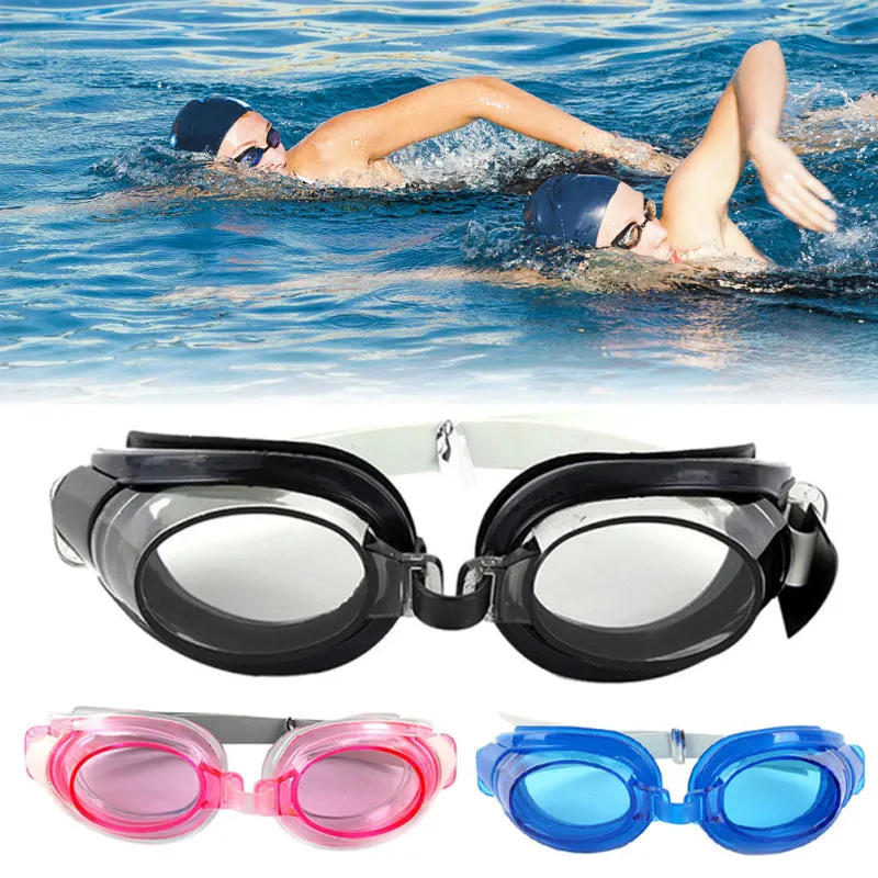 Swimming Goggles Waterproof Anti Fog Glasses Set UV Protection Adjustable Glasses With Nose Clip Ear Plug Random Color