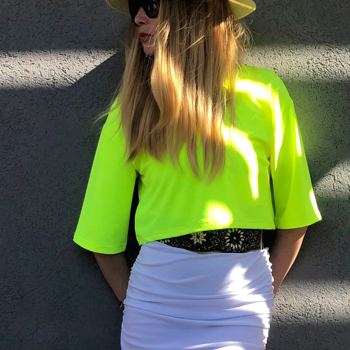 Swimsuit - Cropped Tshirt TS2001S -Fluo yellow